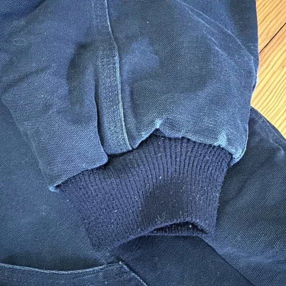 Carhartt Duck Canvas Jacket Mens 4XL Tall J140 Black Hooded Full Zip Made in USA - Picture 8 of 16